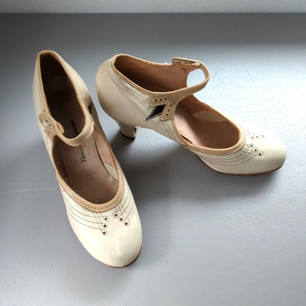Antique Womens Heel Shoes Freidman Shelby St. Louis Children's Size 1 Theatre - Picture 1 of 13